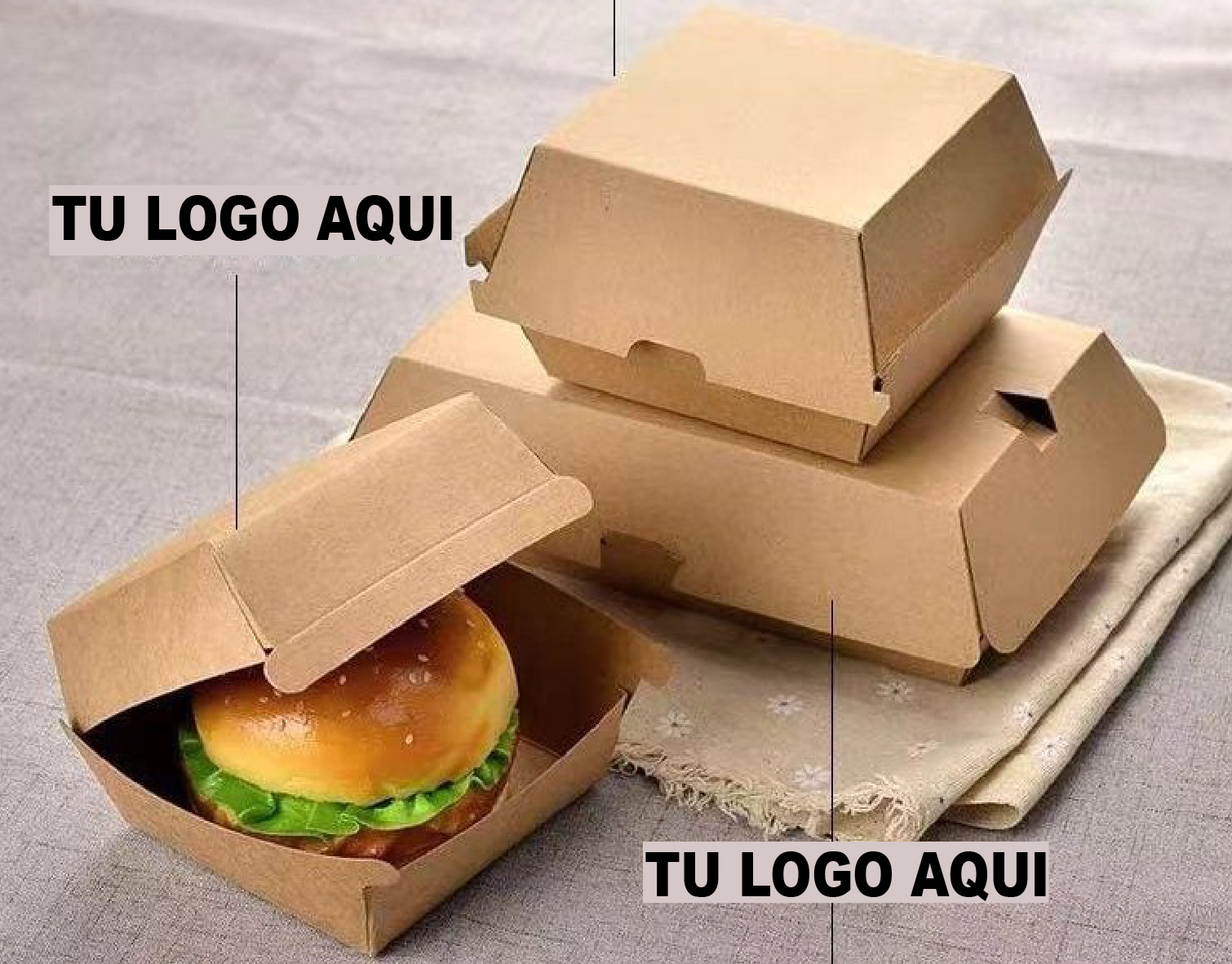 caja para hamburguesa